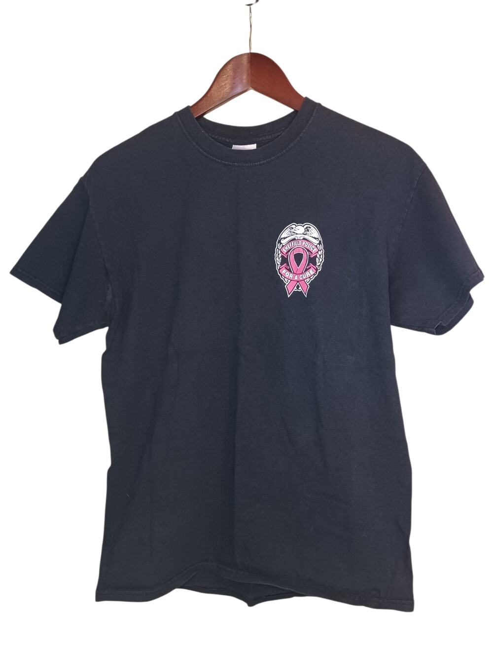 Breast Cancer Awareness Black T-shirt Size Meduim